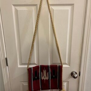 Native wool saddle crossbody bag